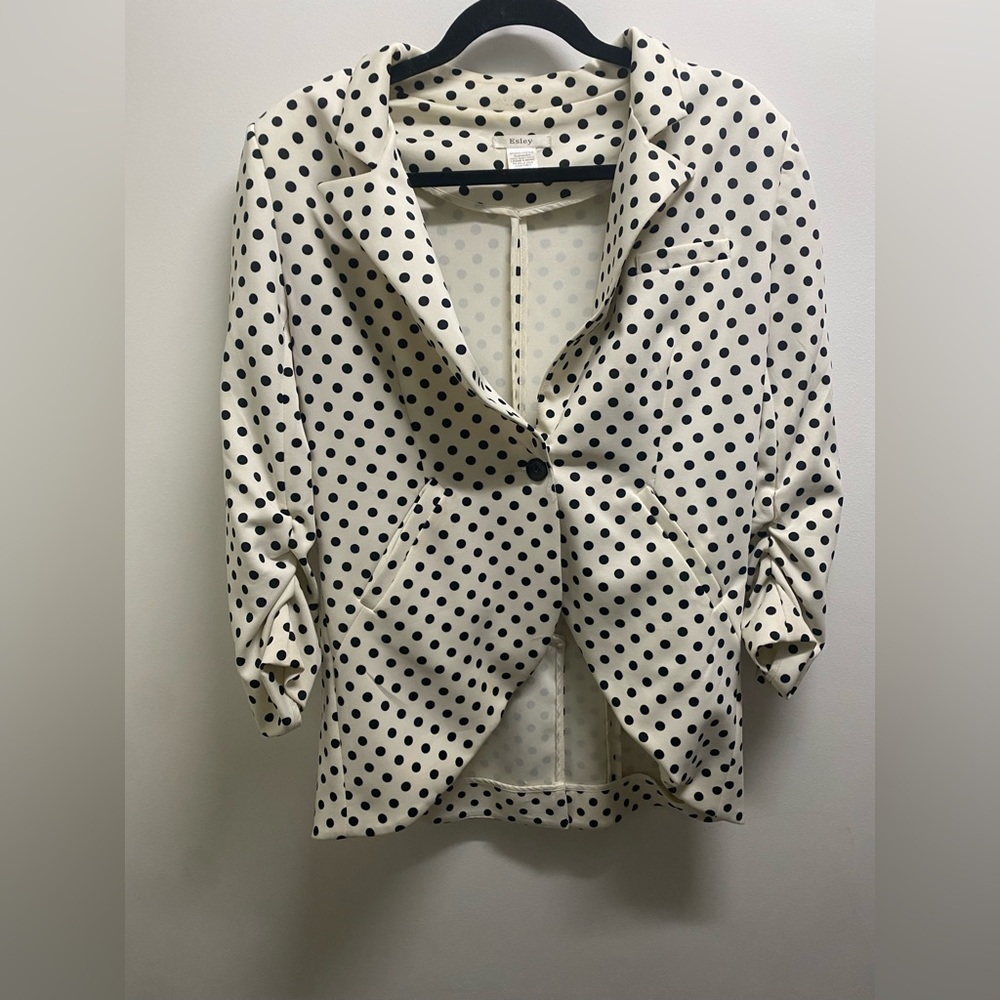 Easley Blazer - black and white Poka dot blazer size large